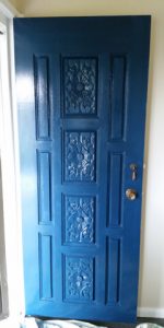 blue decorative door